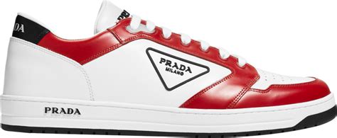 prada white red lesther rubber low top|Prada low top sneakers.